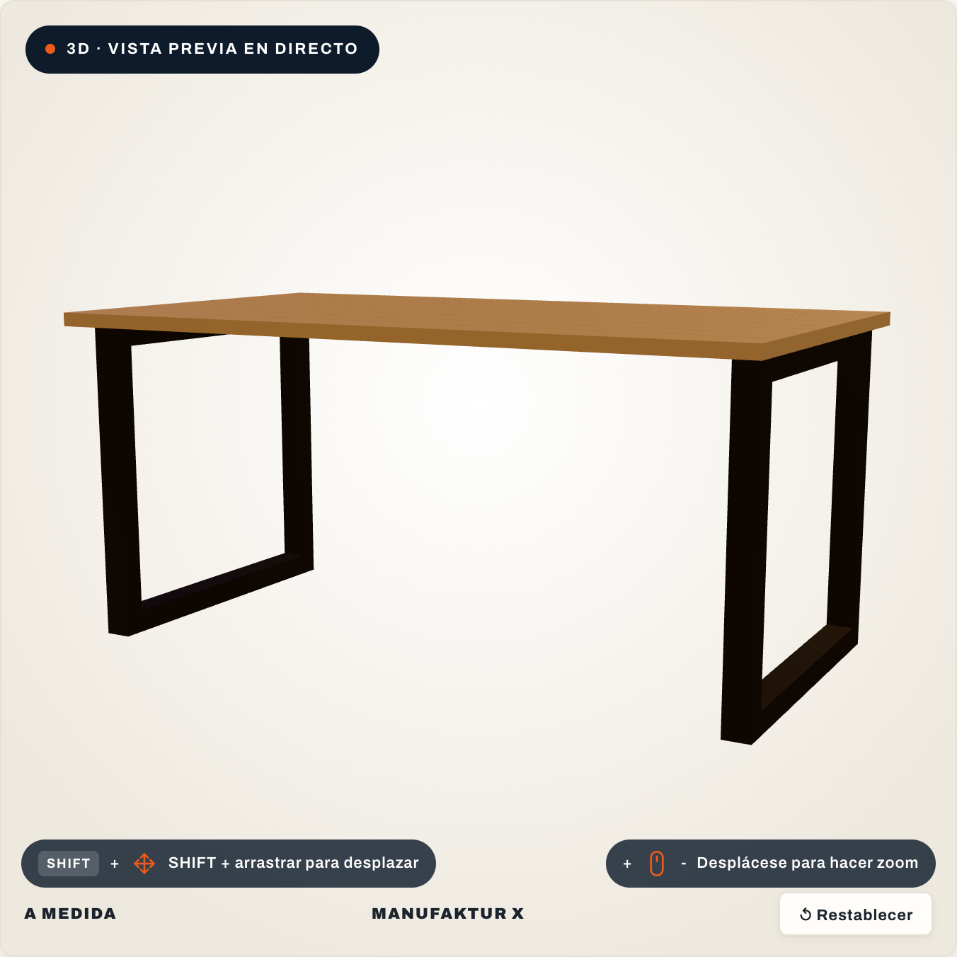 Mesa de comedor - 3D-Konfigurator, Manufaktur X