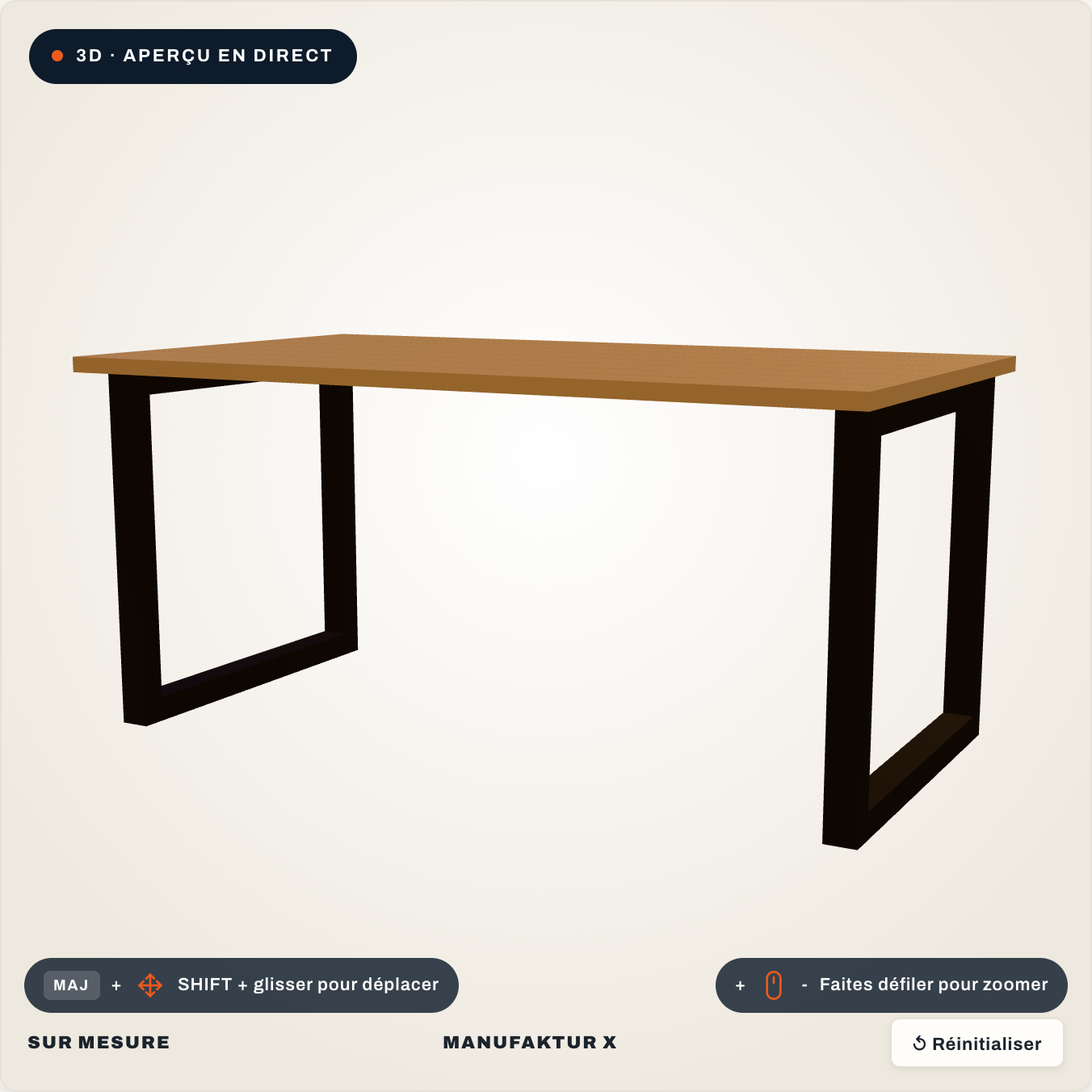 Table à manger - 3D-Konfigurator, Manufaktur X