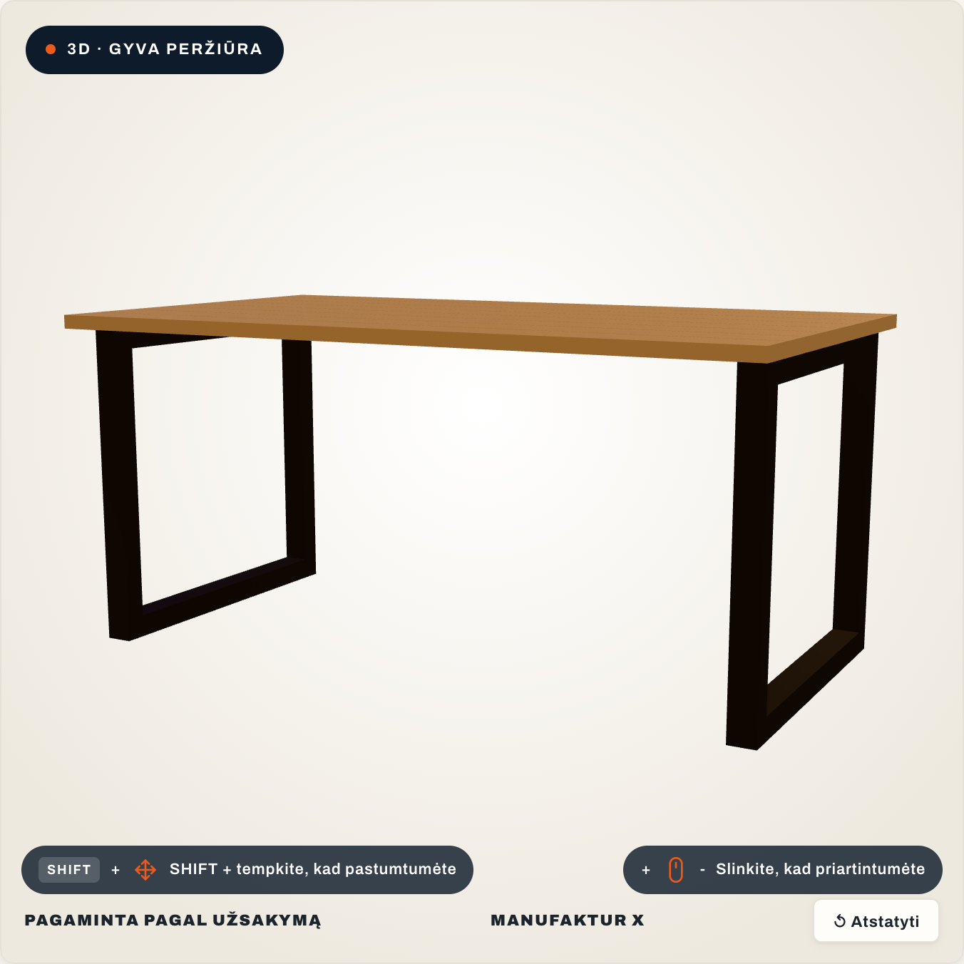 Valgomasis stalas - 3D-Konfigurator, Manufaktur X