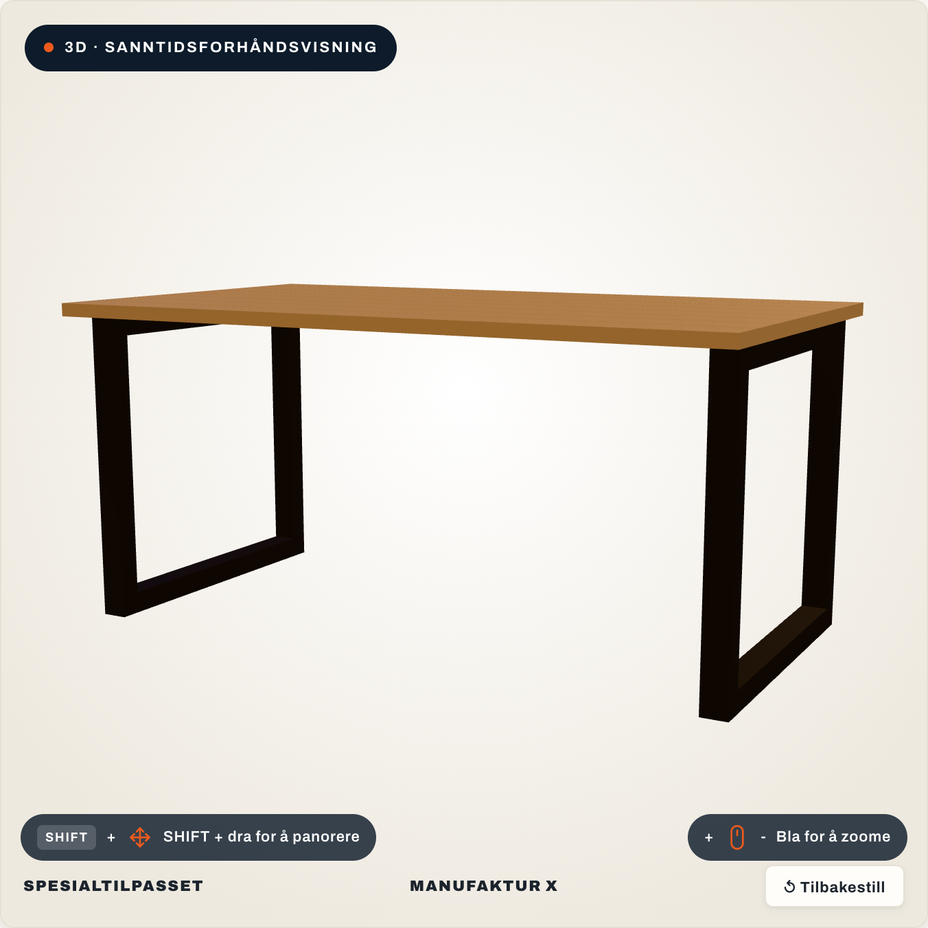 Spisebord - 3D-Konfigurator, Manufaktur X