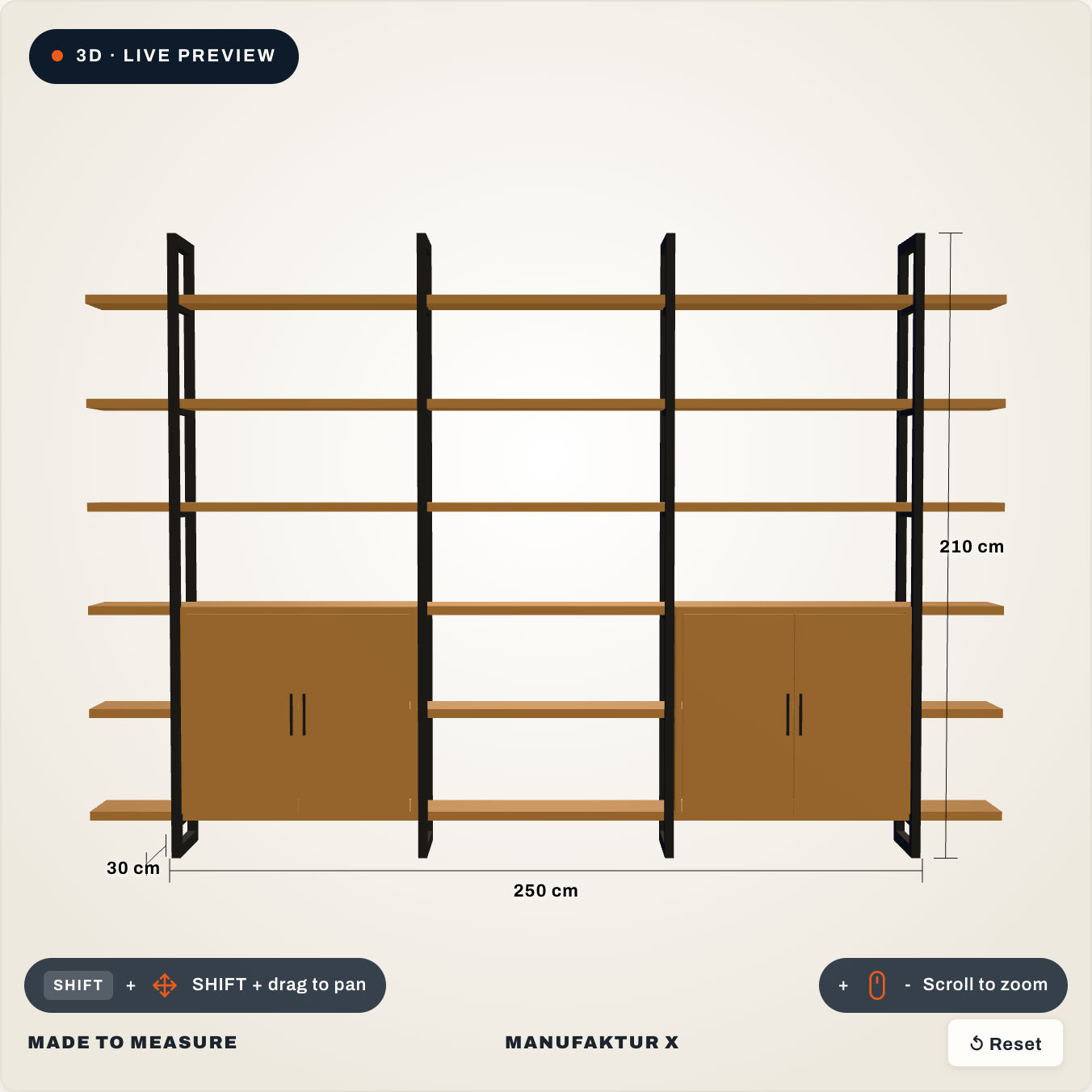 The big Shelf - 3D-Konfigurator, Manufaktur X