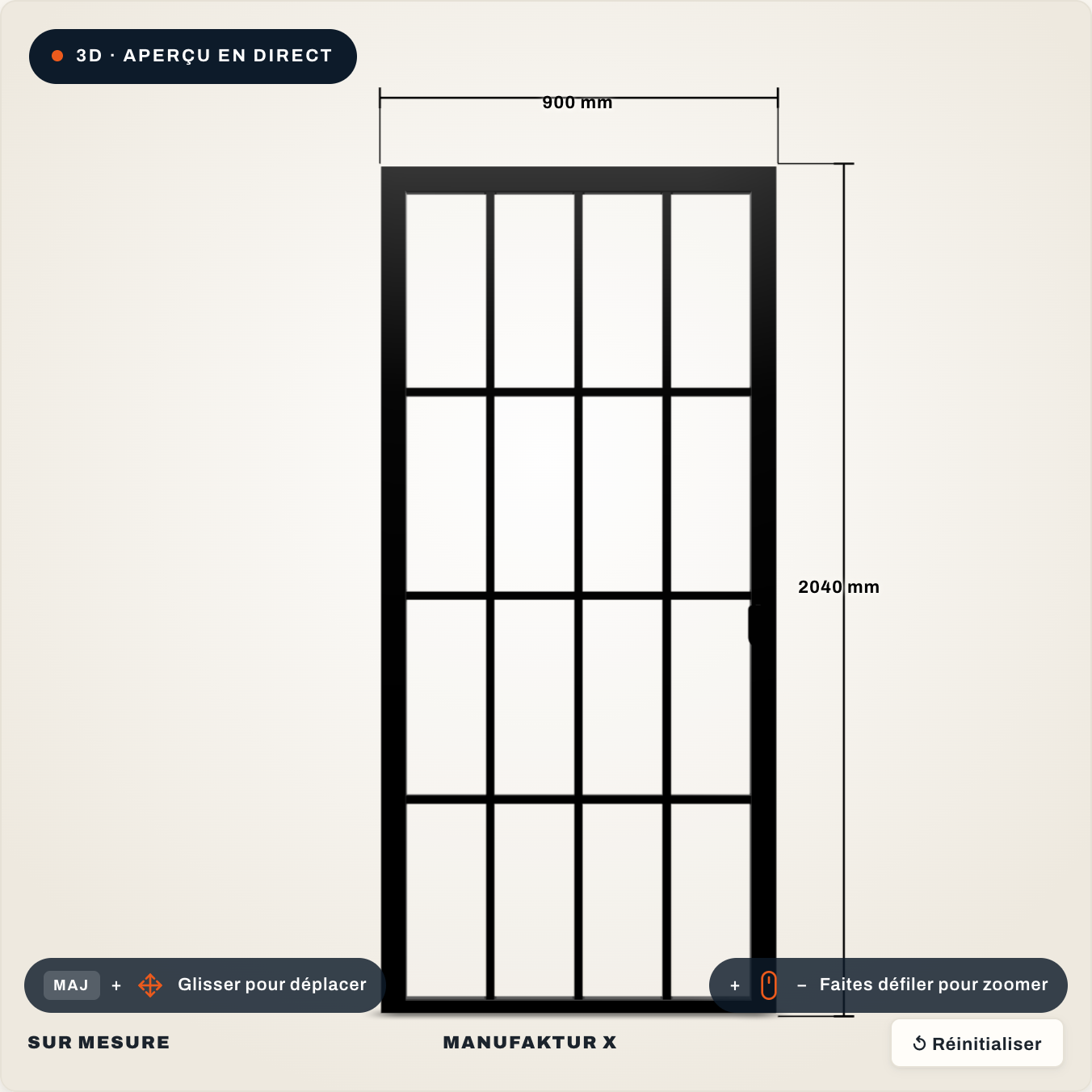 Porte loft - 3D-Konfigurator, Manufaktur X