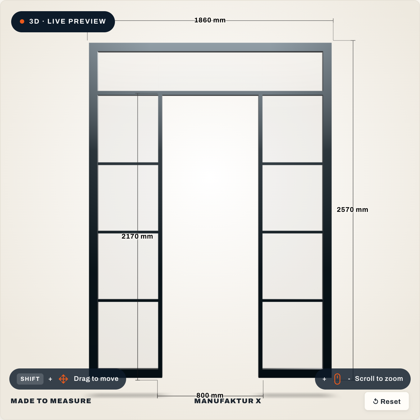 Room divider - 3D-Konfigurator, Manufaktur X