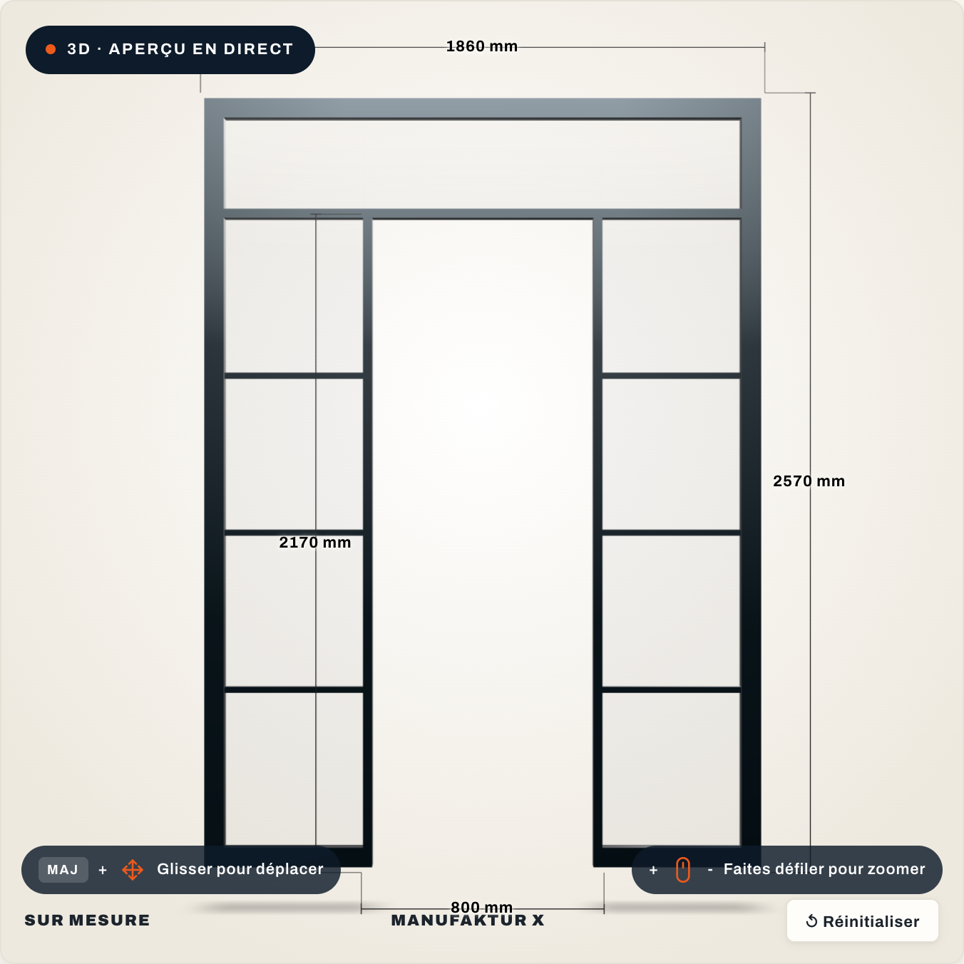 Cloison de séparation - 3D-Konfigurator, Manufaktur X
