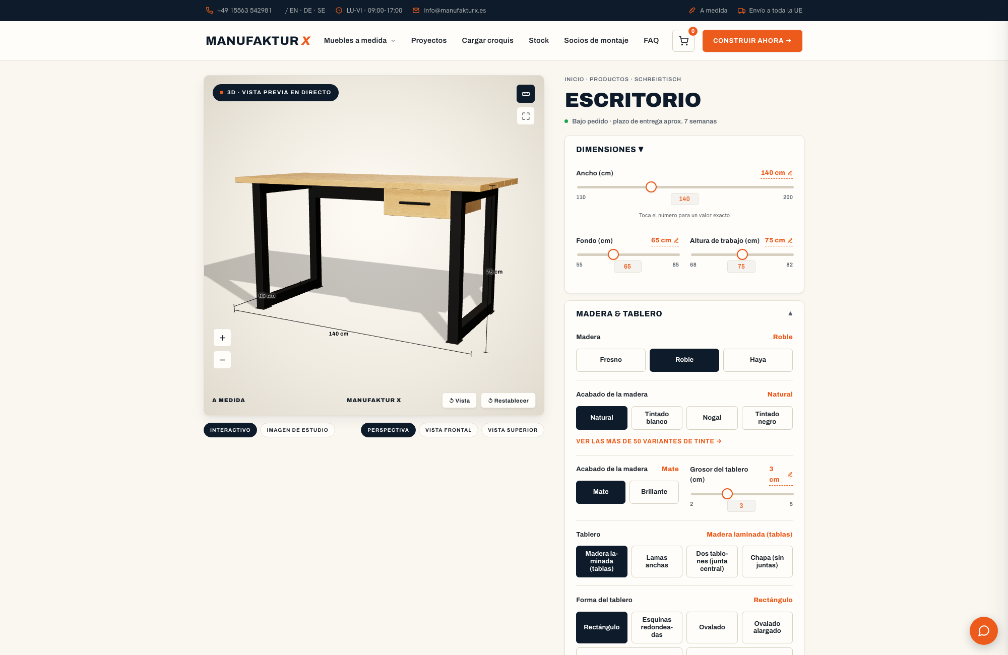 Escritorio - 3D-configurador, Manufaktur X