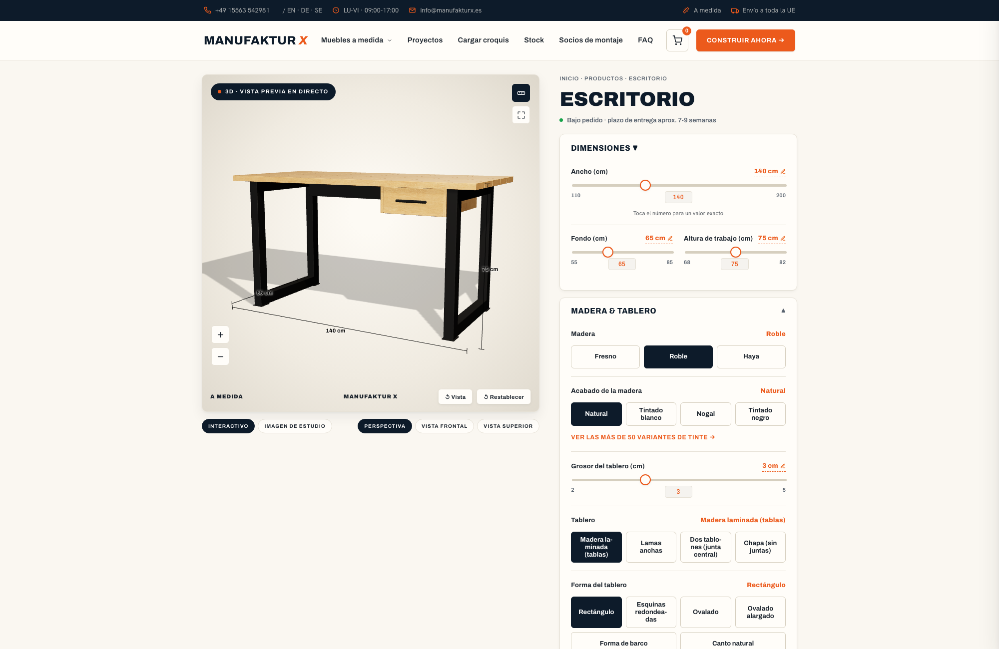 Escritorio - 3D-configurador, Manufaktur X