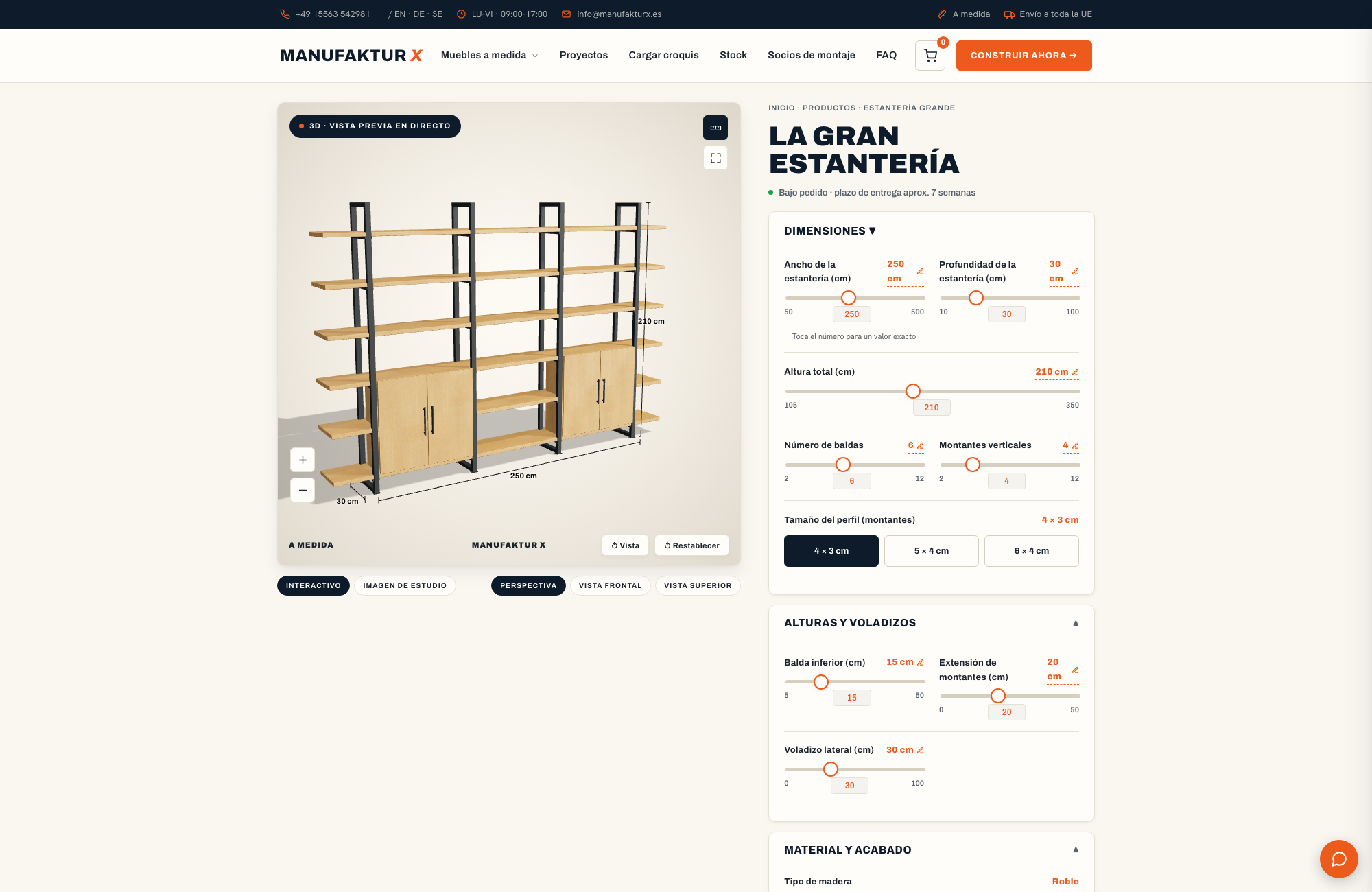 La gran estantería - 3D-configurador, Manufaktur X