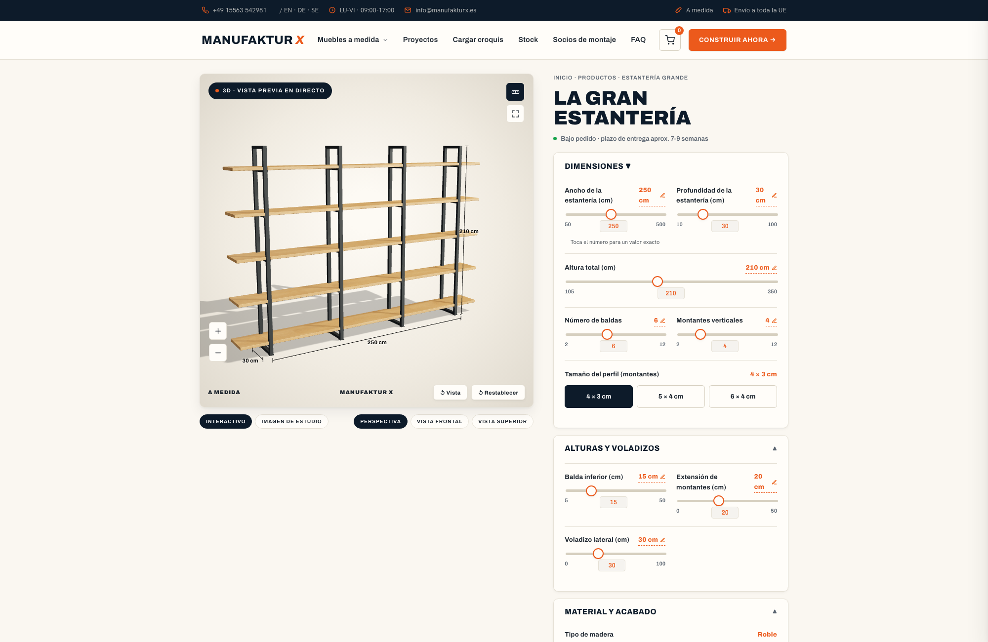 La gran estantería - 3D-configurador, Manufaktur X