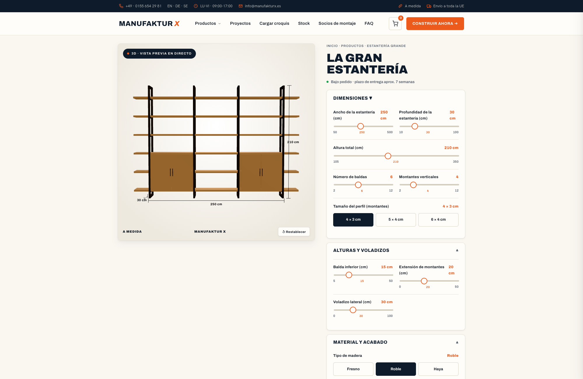 La gran estantería - 3D-configurador, Manufaktur X