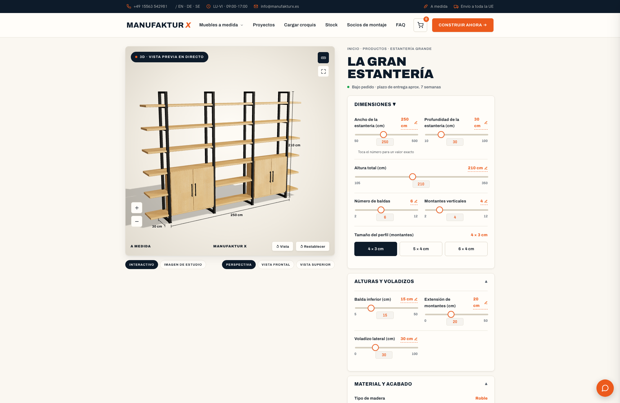 La gran estantería - 3D-configurador, Manufaktur X