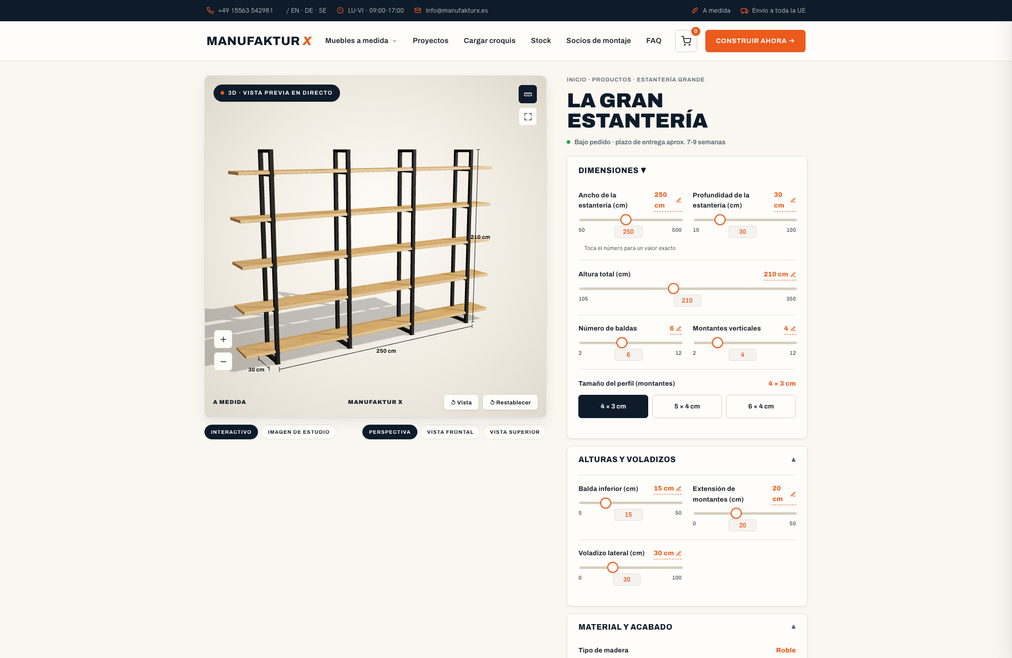La gran estantería - 3D-configurador, Manufaktur X