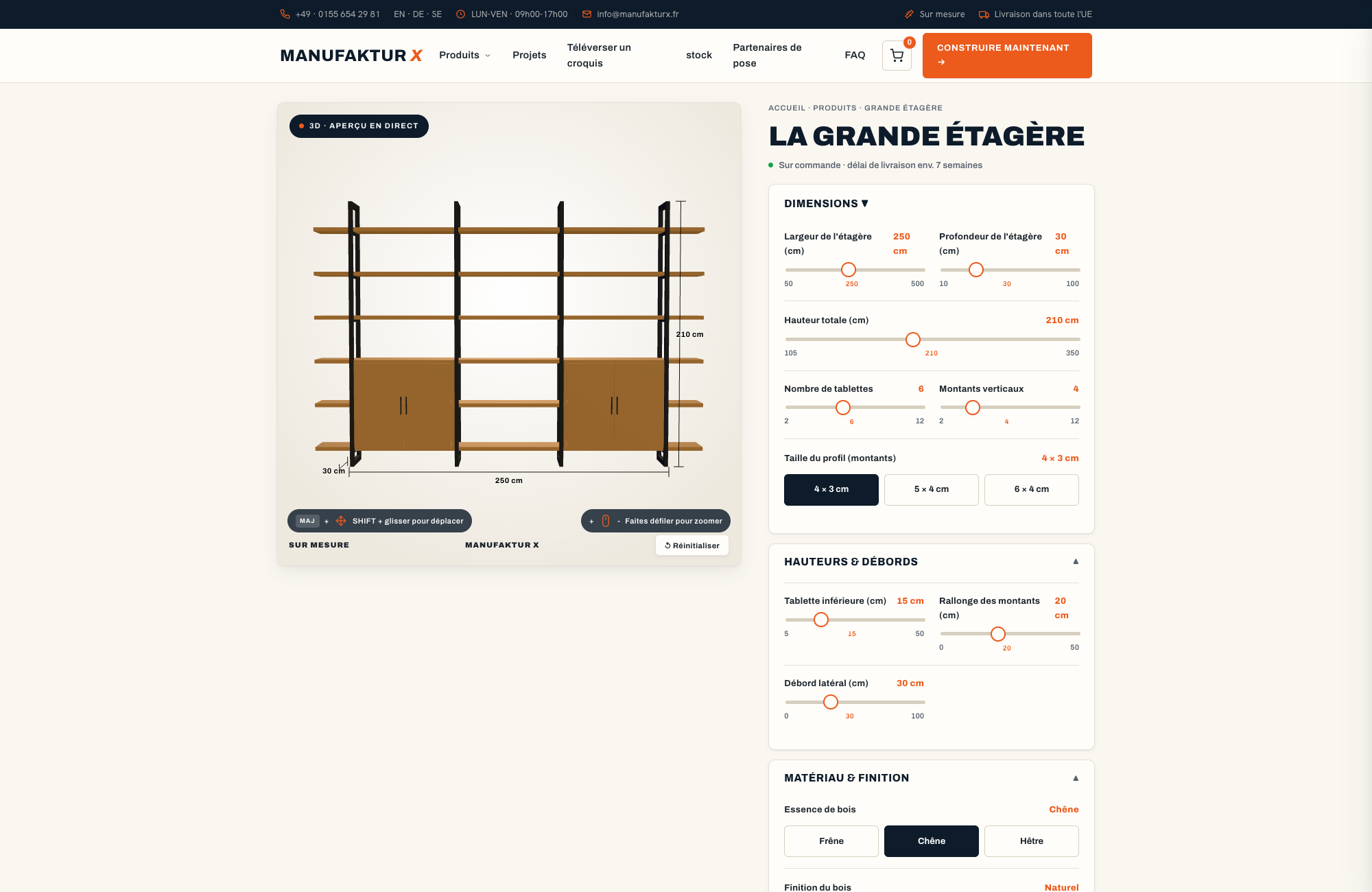La grande étagère - 3D-configurateur, Manufaktur X