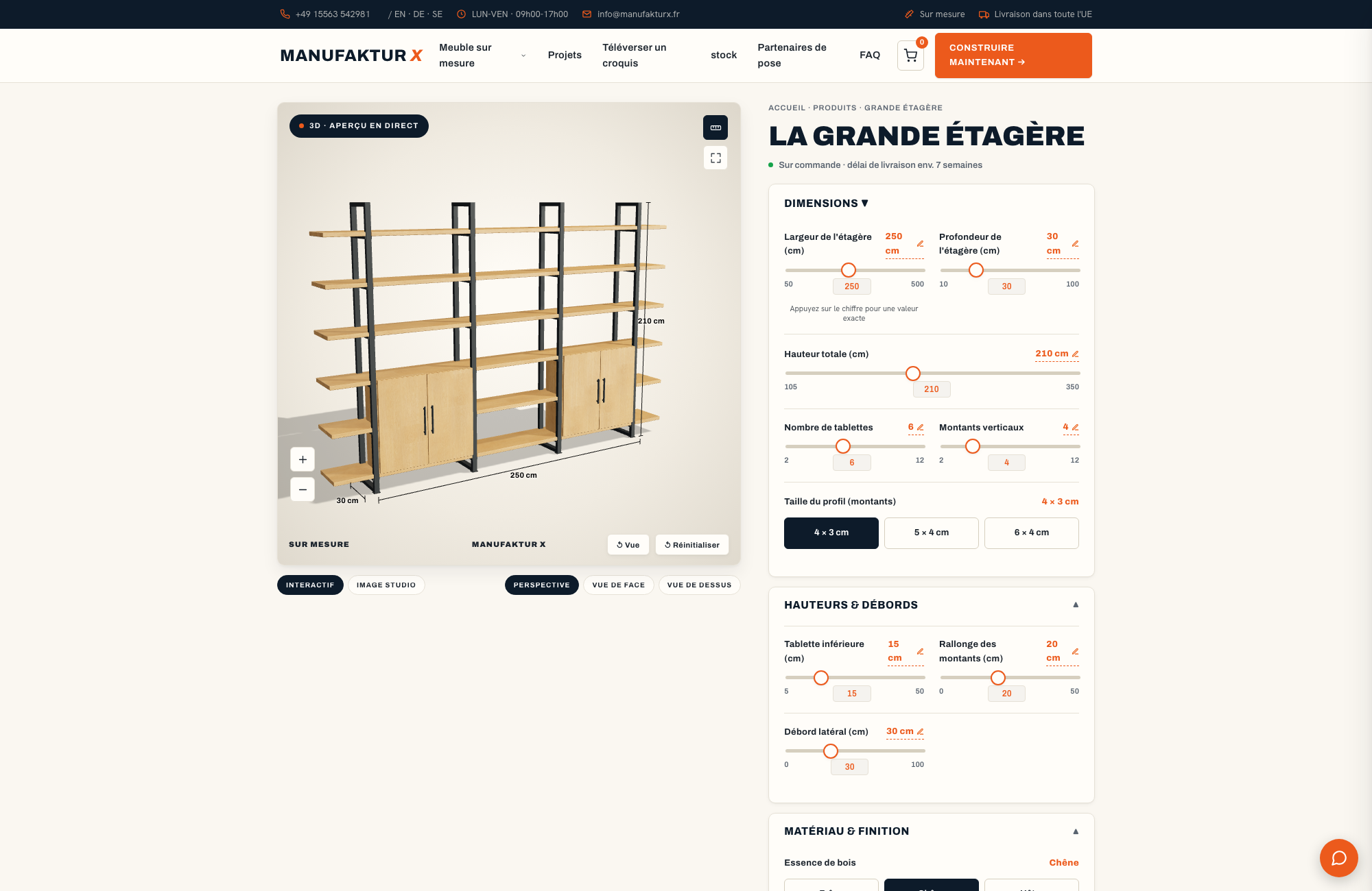 La grande étagère - 3D-configurateur, Manufaktur X