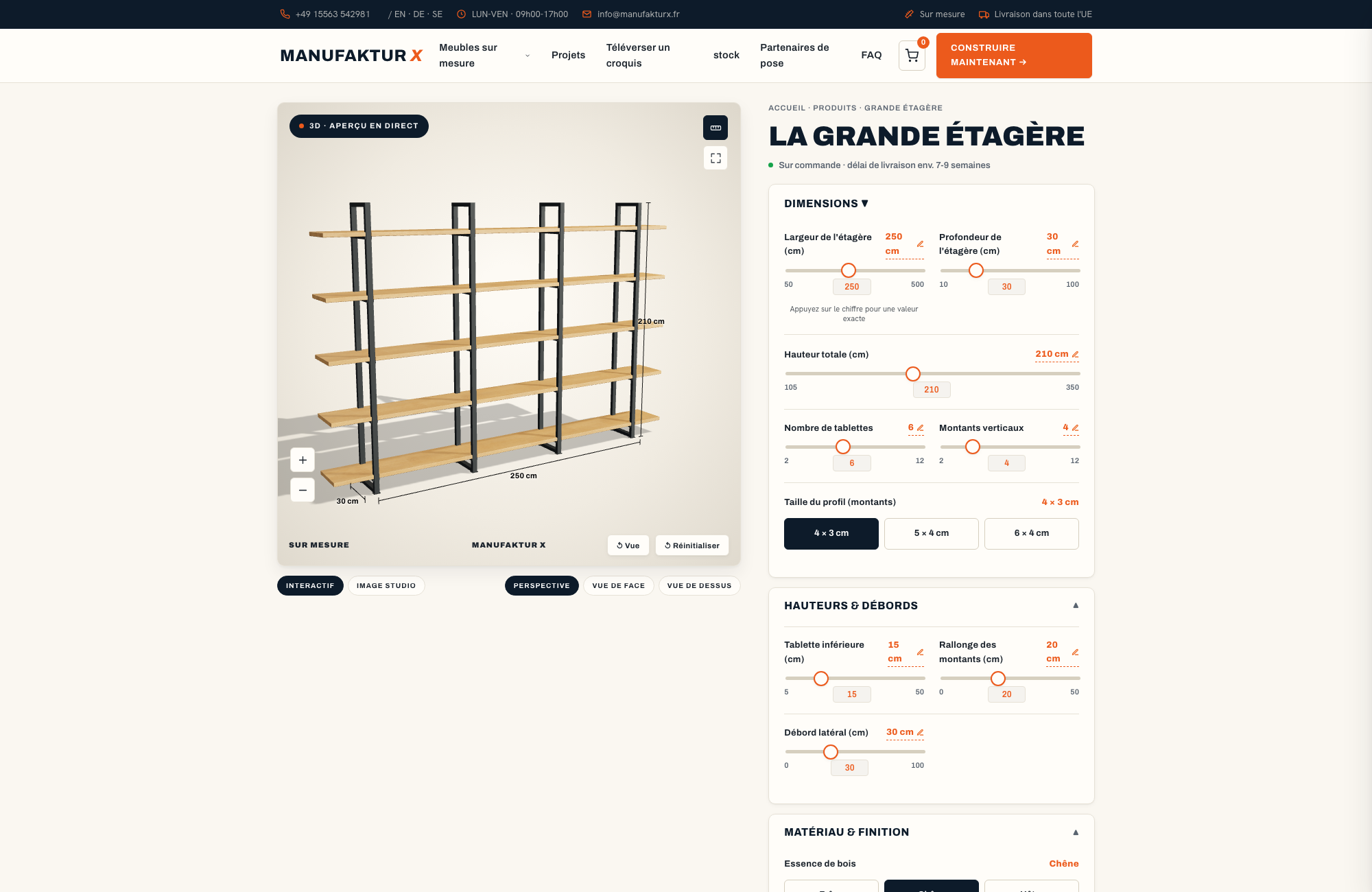La grande étagère - 3D-configurateur, Manufaktur X