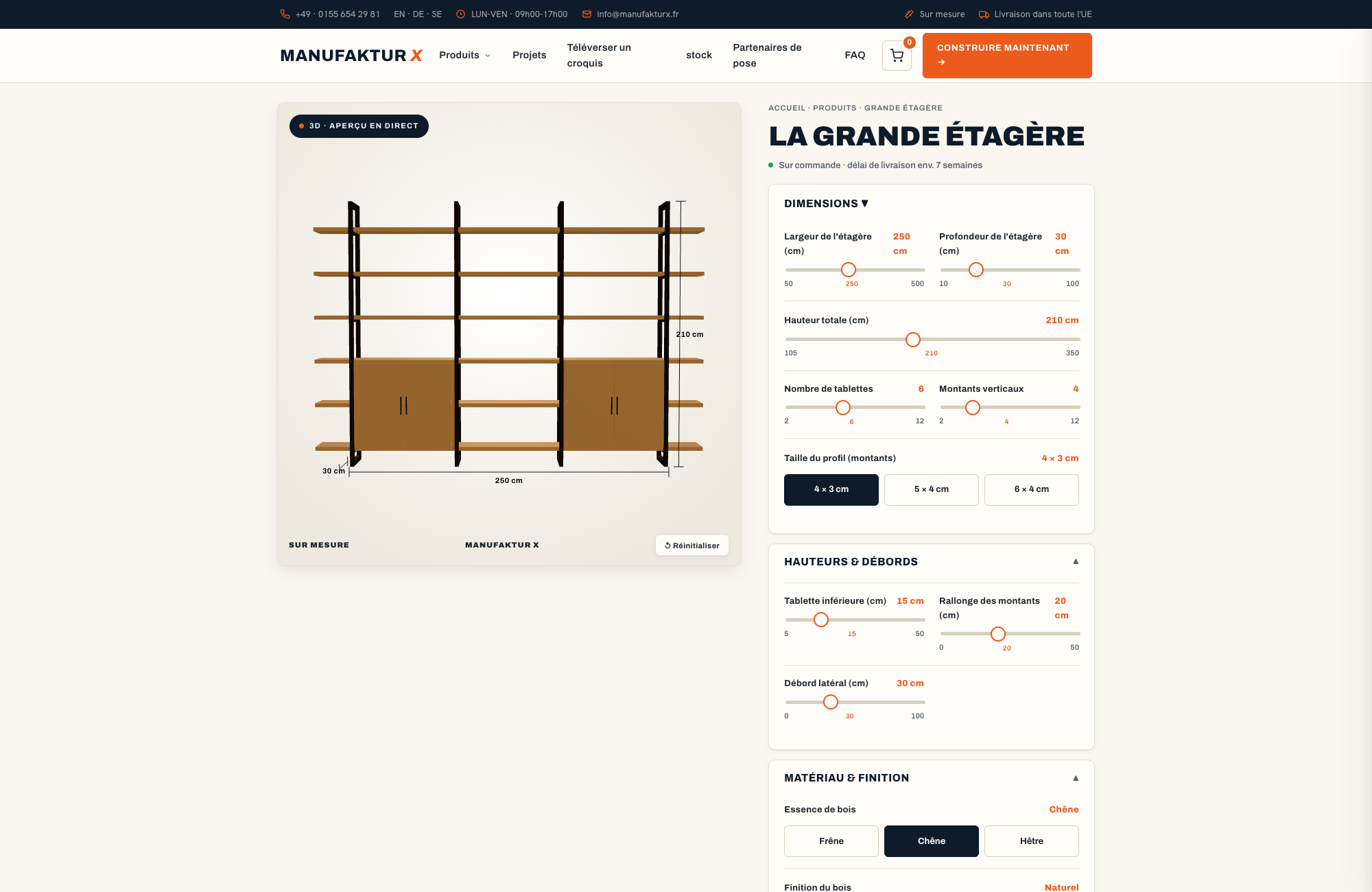 La grande étagère - 3D-configurateur, Manufaktur X