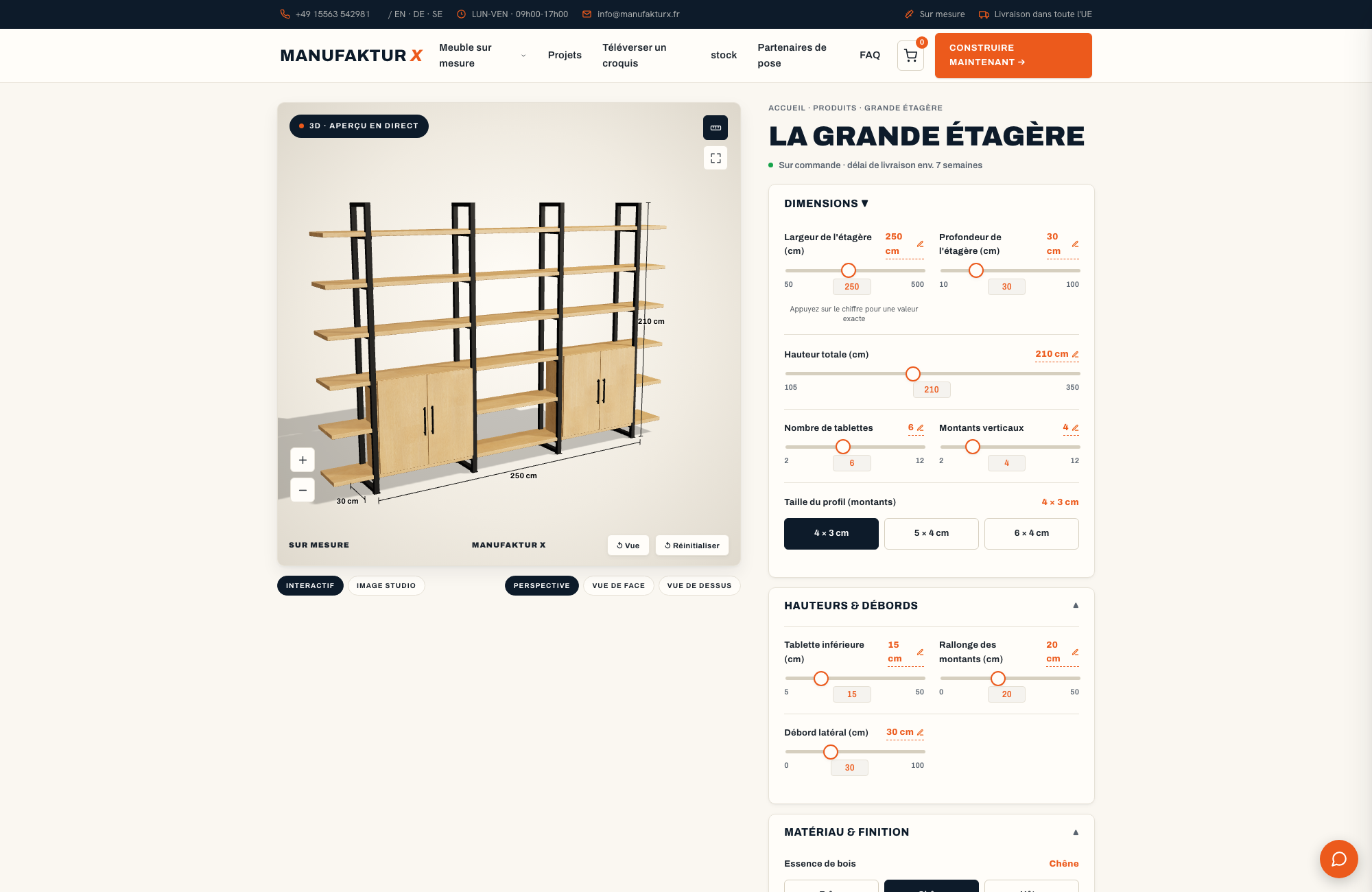 La grande étagère - 3D-configurateur, Manufaktur X