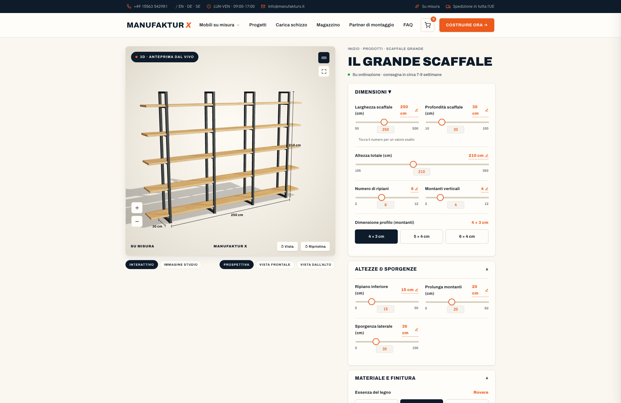 Il grande scaffale - 3D-configuratore, Manufaktur X