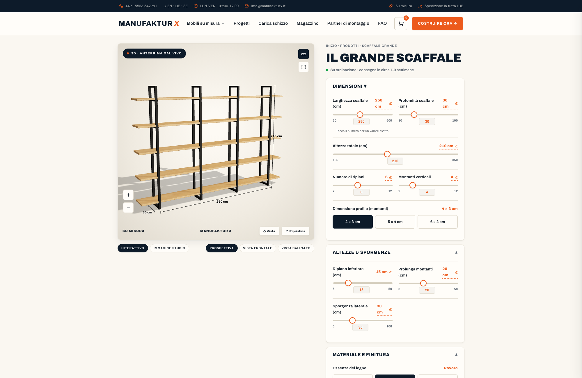 Il grande scaffale - 3D-configuratore, Manufaktur X
