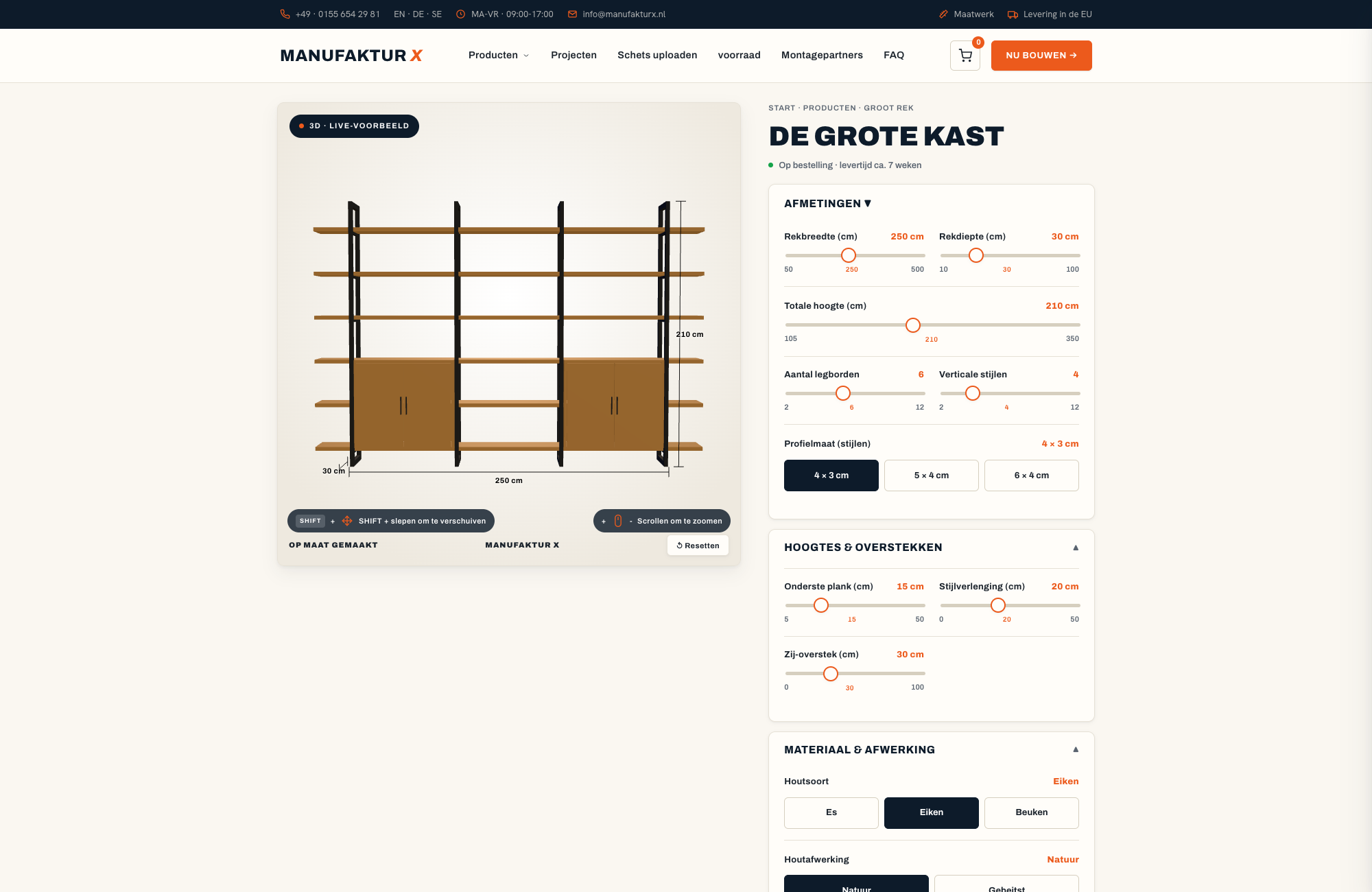 De grote kast - 3D-configurator, Manufaktur X