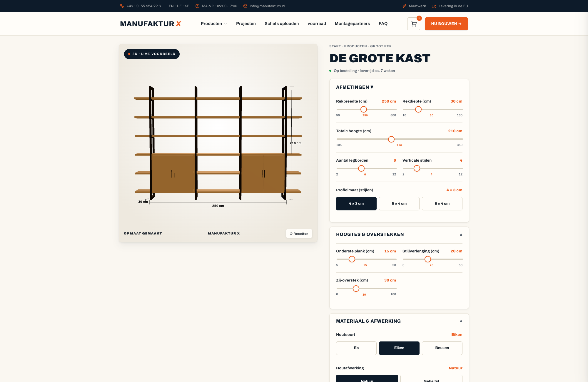 De grote kast - 3D-configurator, Manufaktur X