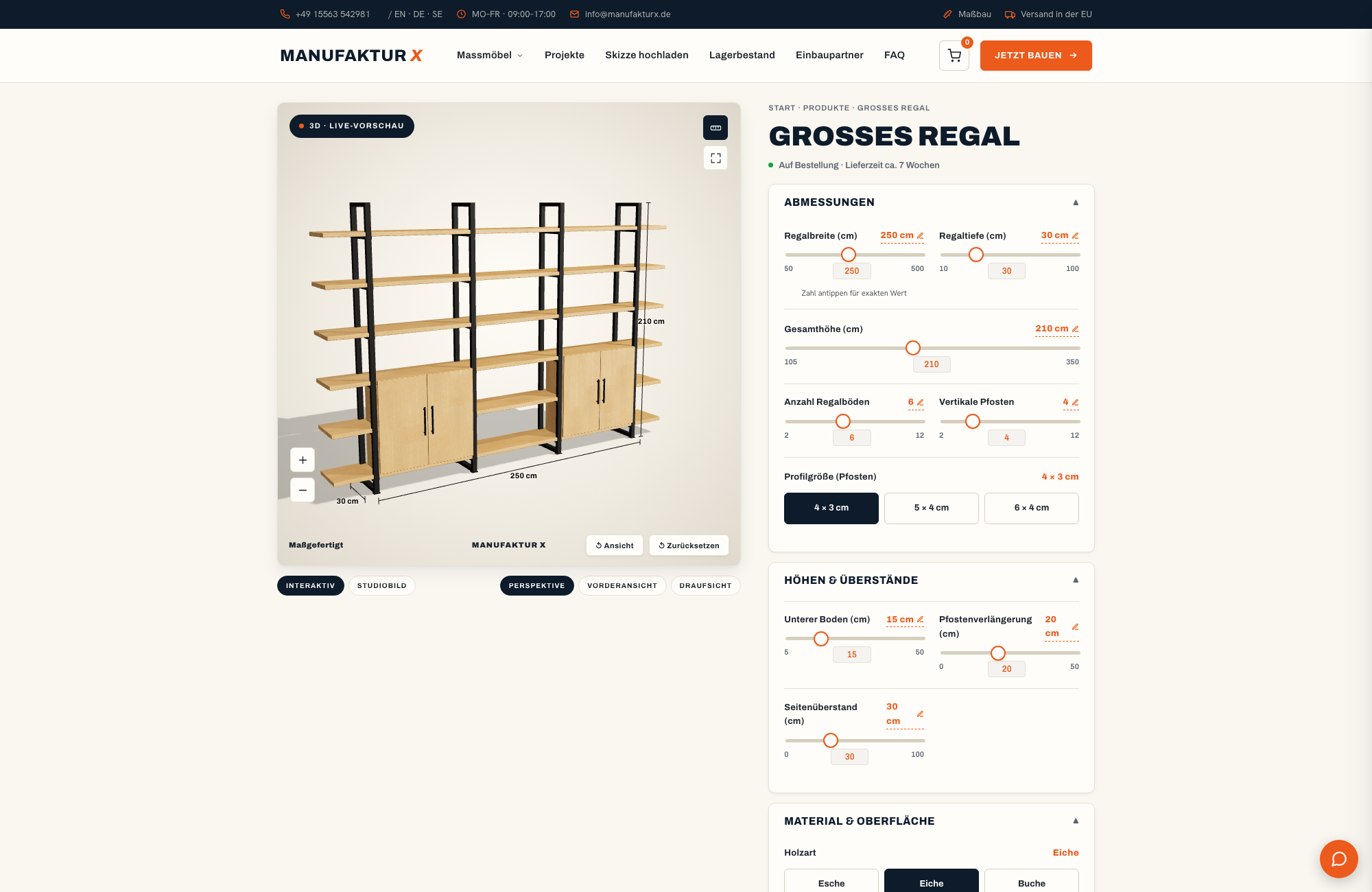 Großes Regal - 3D-konfigurator, Manufaktur X