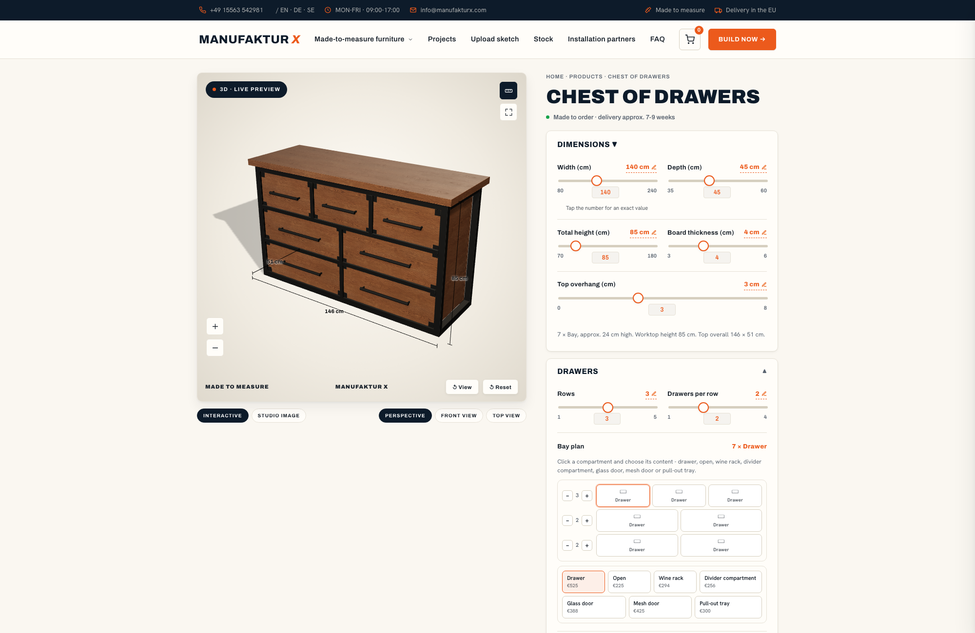 Chest of Drawers - 3D-configurator, Manufaktur X