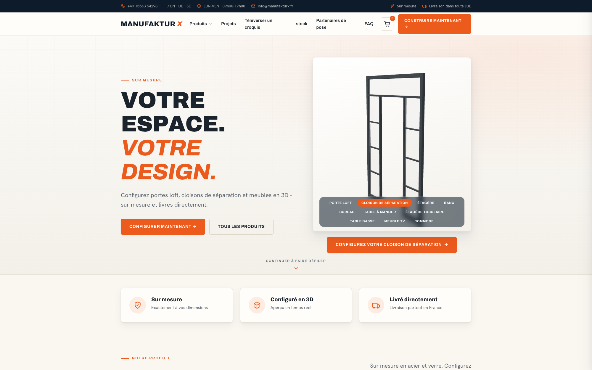 Manufaktur X - meubles sur mesure en acier, verre et bois massif dans le configurateur 3D - Schreibtisch