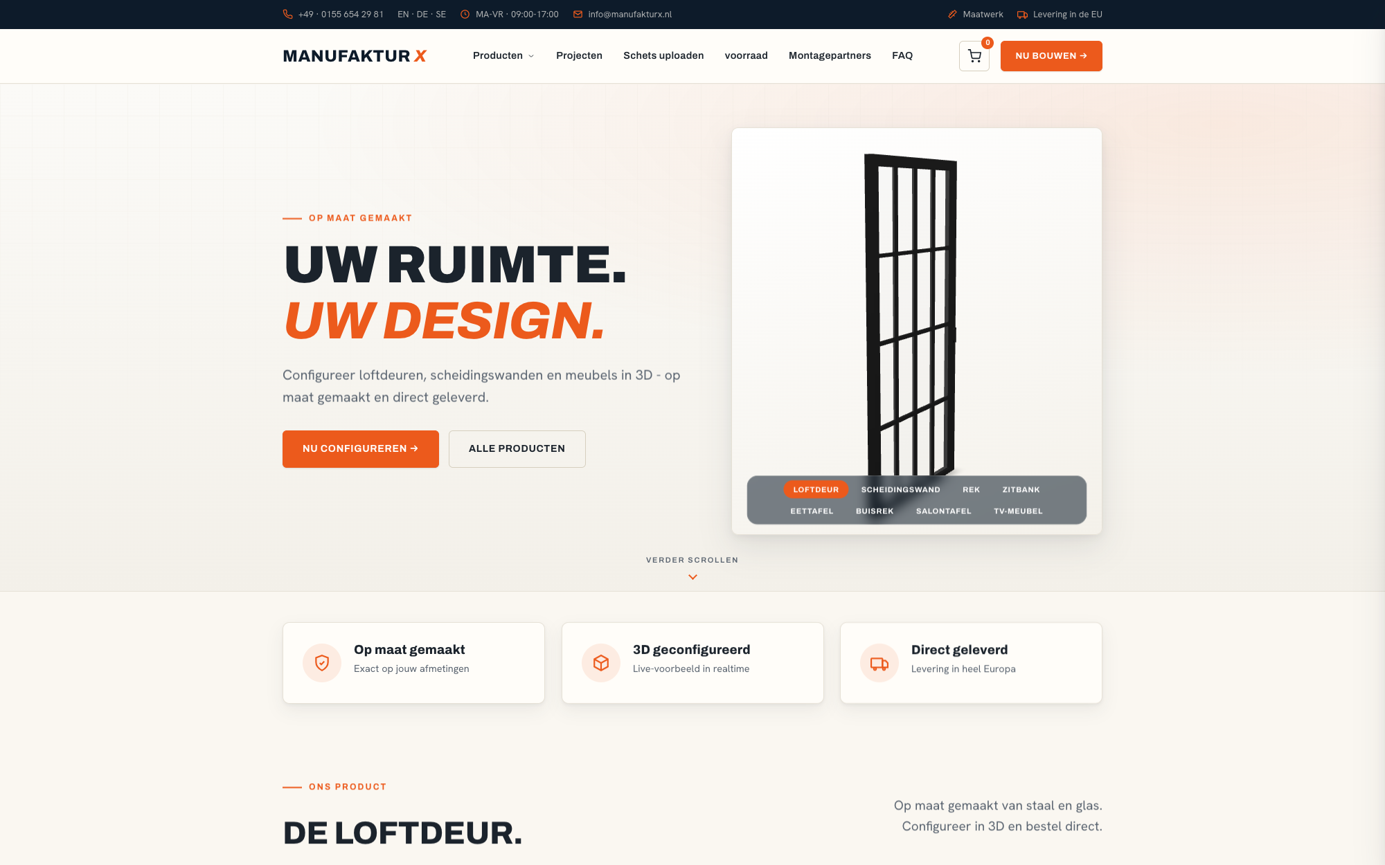 Manufaktur X - stalen en glazen meubelen op maat in de 3D-configurator