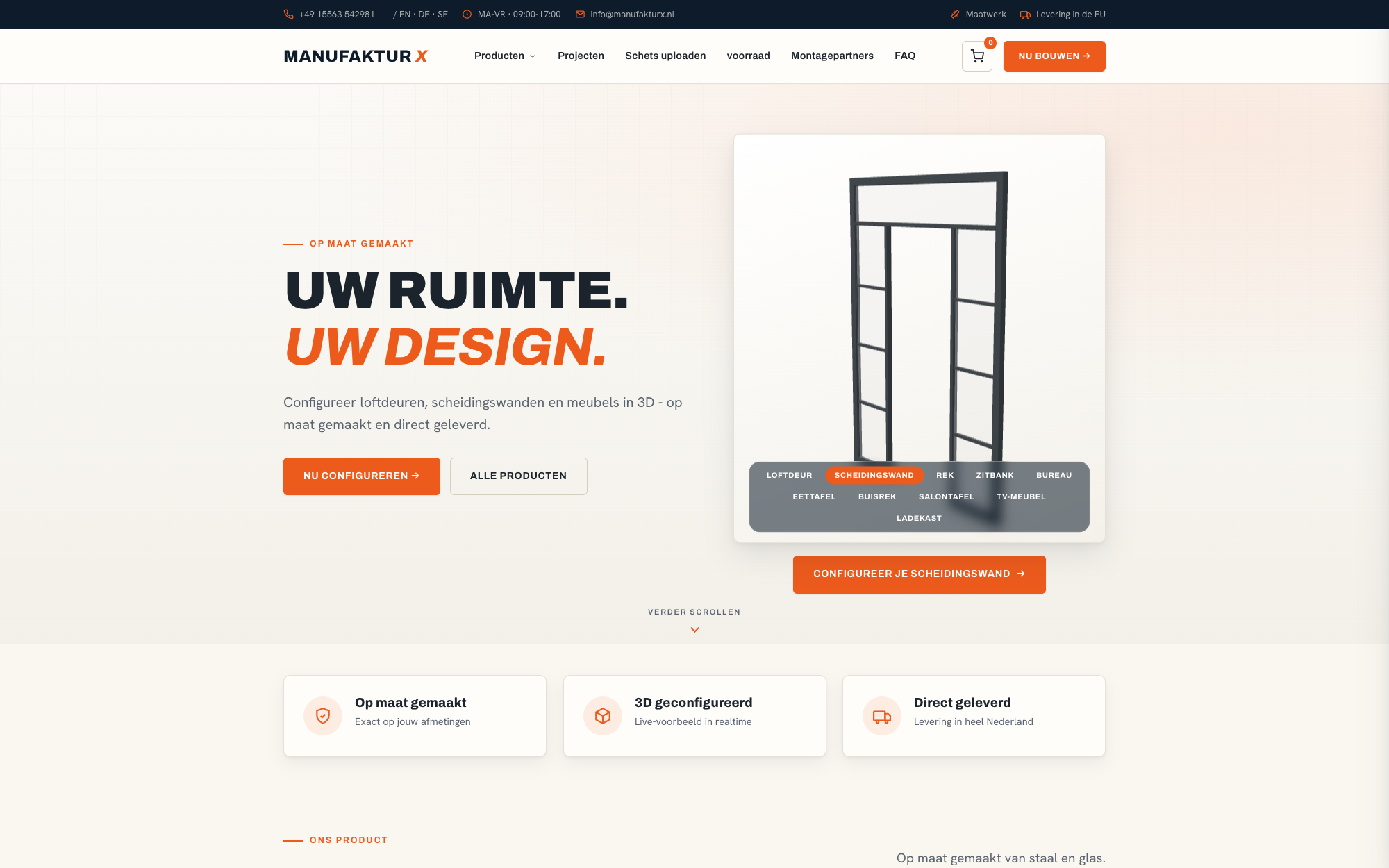 Manufaktur X - meubelen op maat in staal, glas en massief hout in de 3D-configurator