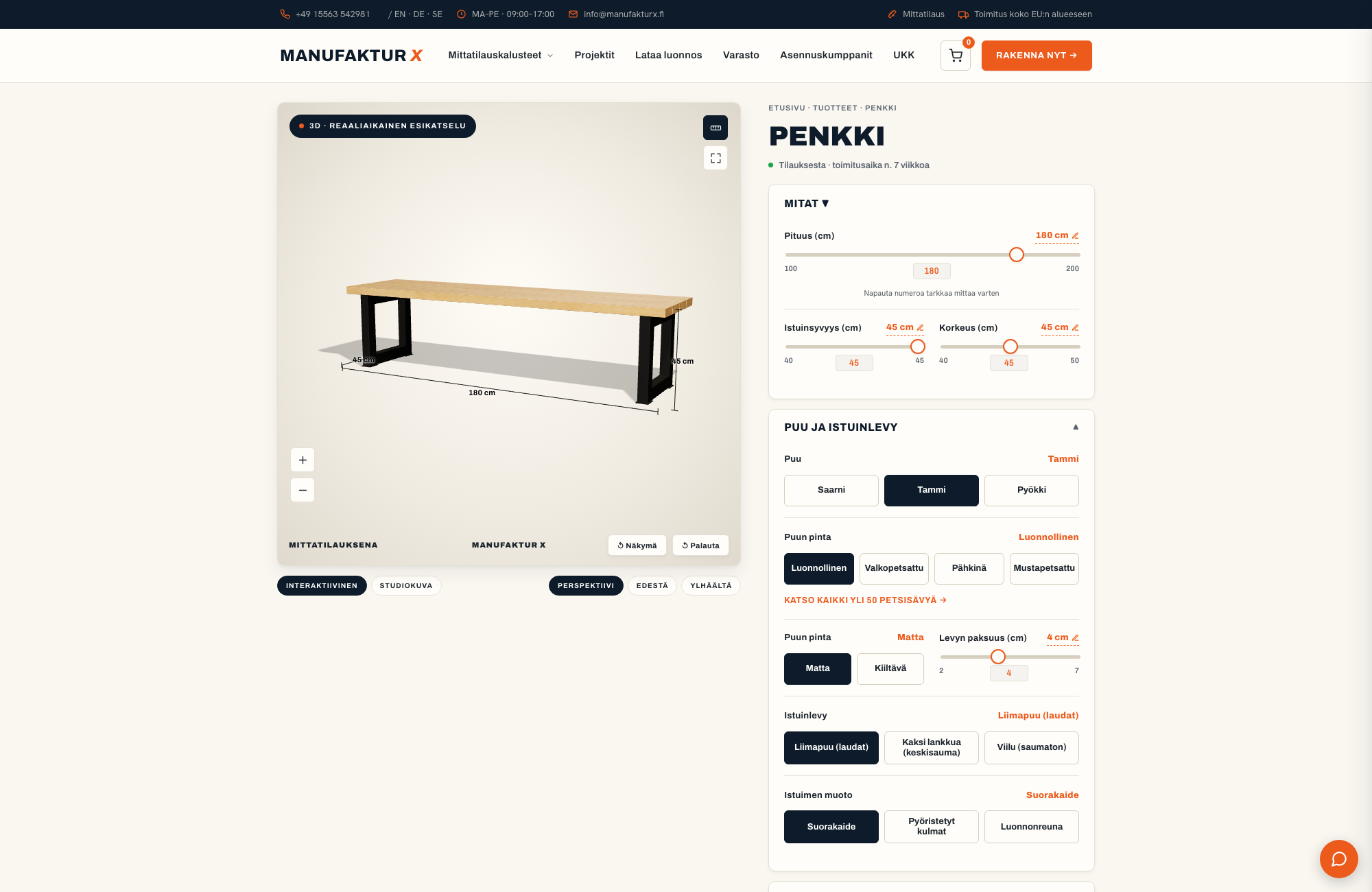 Penkki - 3D-konfiguraattori, Manufaktur X