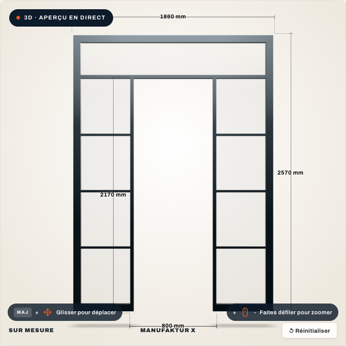 Cloison de séparation - 3D-configurateur, Manufaktur X