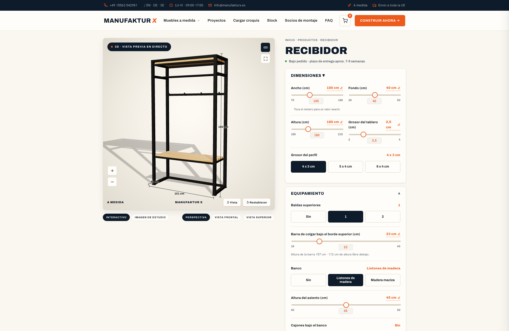 Recibidor - 3D-configurador, Manufaktur X