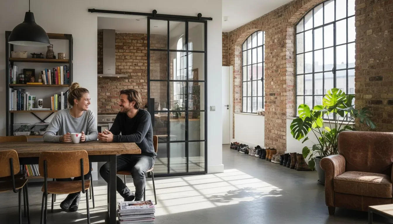 Loftdeur in industriële stijl: staalkleur, glas en interieur slim combineren
