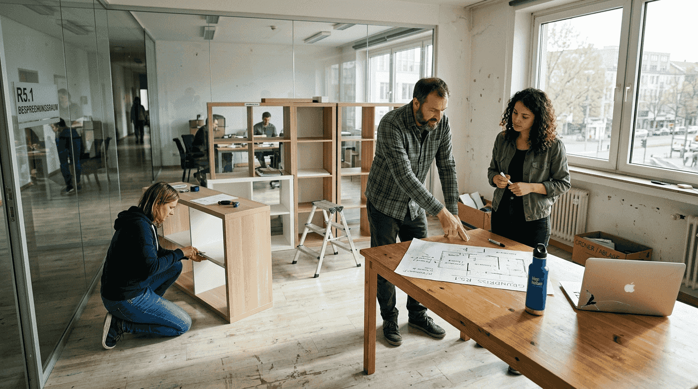 Das Team nimmt die Büroflächen individuell in die Hand und gestaltet sie nach eigenen Vorstellungen.