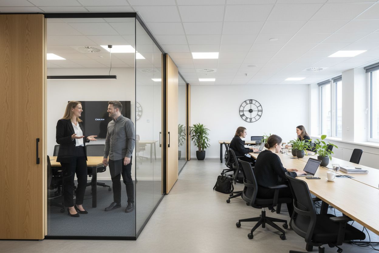 Séparation bureaux portes sur mesure